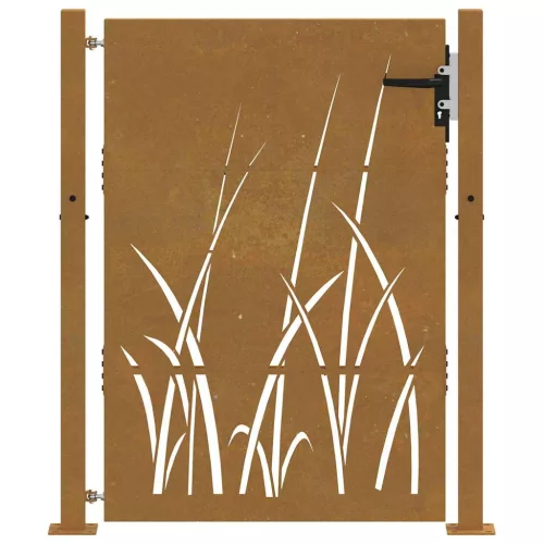 fűmintás corten acél kerti kapu 105 x 130 cm