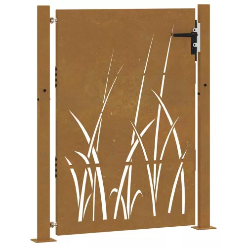  fűmintás corten acél kerti kapu 105 x 130 cm