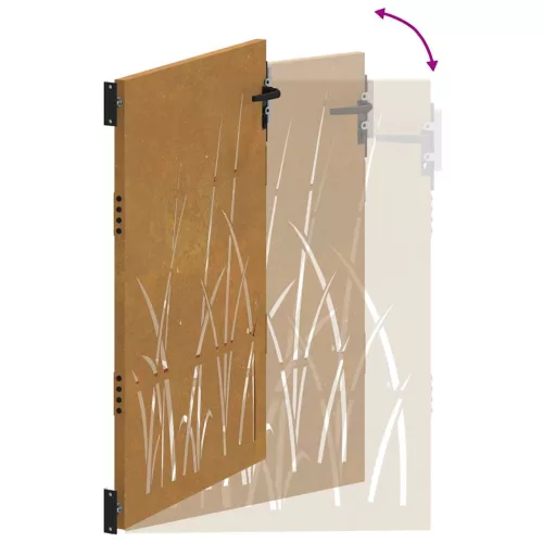  fűmintás corten acél kerti kapu 105 x 130 cm