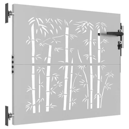  bambuszmintás corten acél kerti kapu 85 x 100 cm