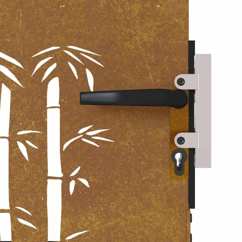 bambuszmintás corten acél kerti kapu 85 x 100 cm
