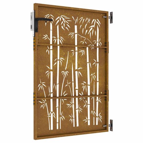  bambuszmintás corten acél kerti kapu 85 x 125 cm