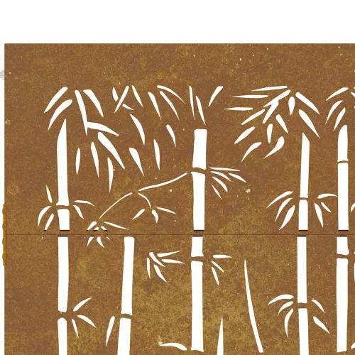  bambuszmintás corten acél kerti kapu 85 x 150 cm