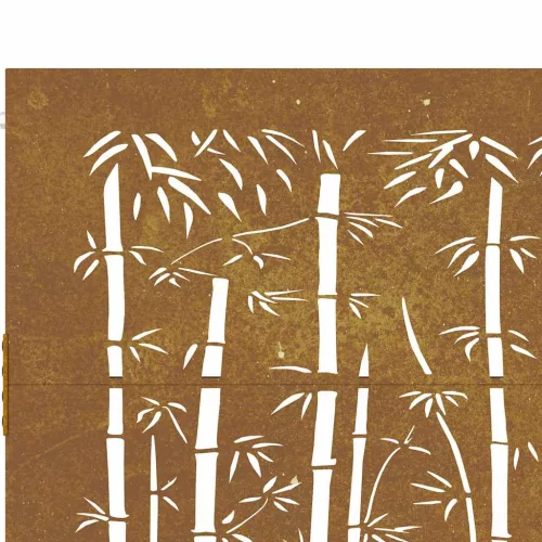  bambuszmintás corten acél kerti kapu 105 x 80 cm