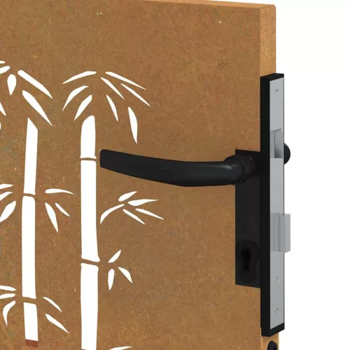  bambuszmintás corten acél kerti kapu 105 x 105 cm