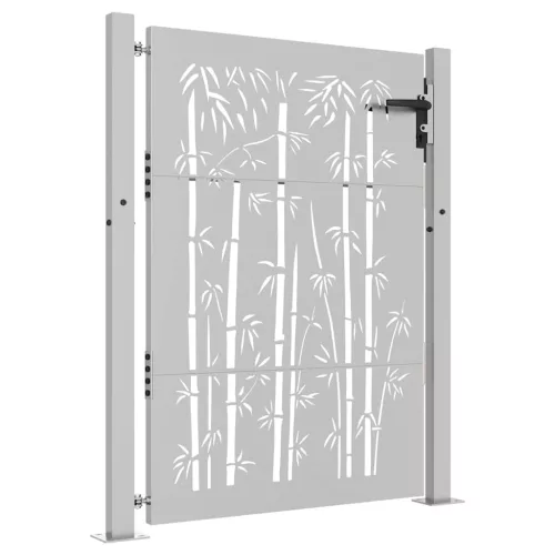  bambuszmintás corten acél kerti kapu 105 x 130 cm