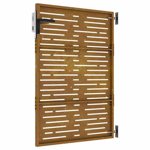  négyszögmintás corten acél kerti kapu 85 x 125 cm