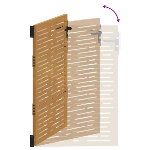  négyszögmintás corten acél kerti kapu 85 x 125 cm