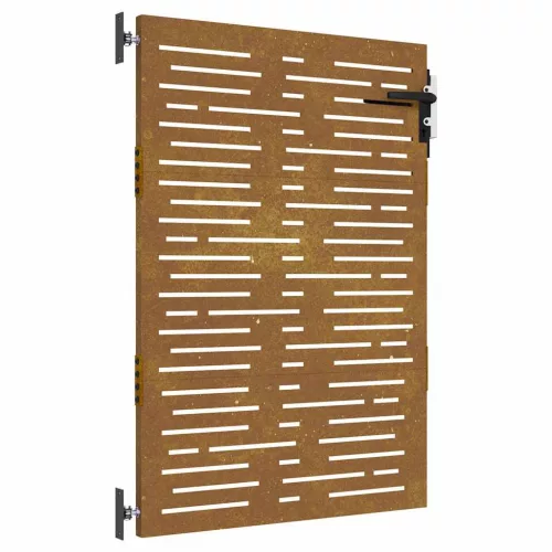  négyszögmintás corten acél kerti kapu 85 x 150 cm
