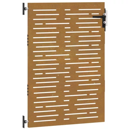  négyszögmintás corten acél kerti kapu 85 x 150 cm