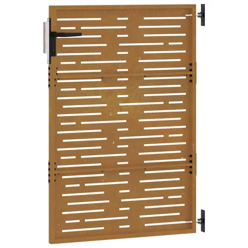  négyszögmintás corten acél kerti kapu 85 x 150 cm