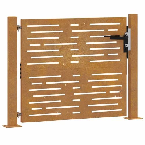  rozsdaszínű famintás corten acél kerti kapu 105 x 105 cm