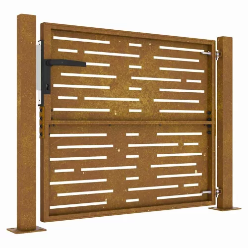  rozsdaszínű famintás corten acél kerti kapu 105 x 105 cm