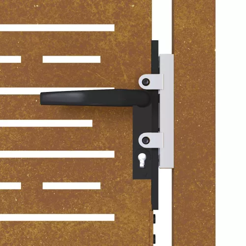  rozsdaszínű famintás corten acél kerti kapu 105 x 105 cm