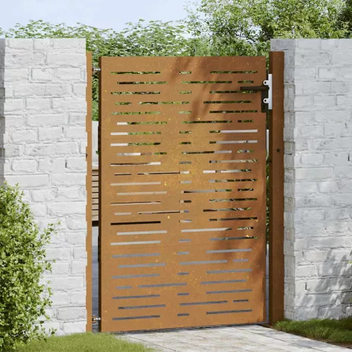  fűmintás corten acél kerti kapu 105 x 130 cm