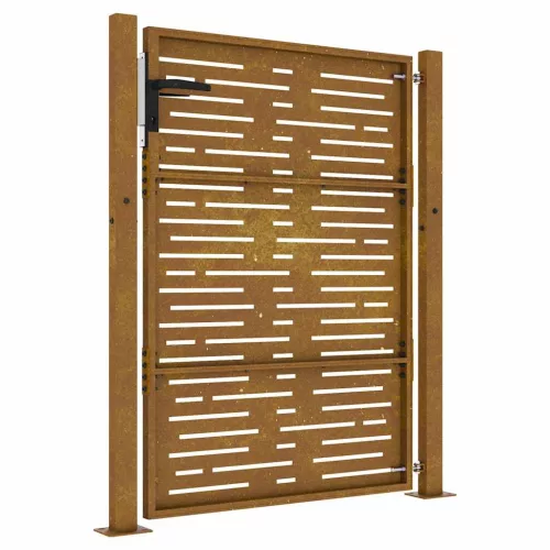  fűmintás corten acél kerti kapu 105 x 130 cm