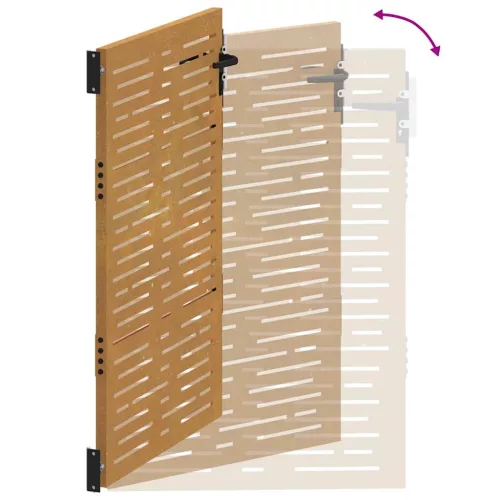  fűmintás corten acél kerti kapu 105 x 130 cm