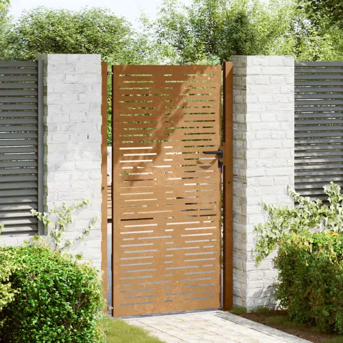  Corten acél kerti kapu 100x175 cm, négyzet alakú kivitelben