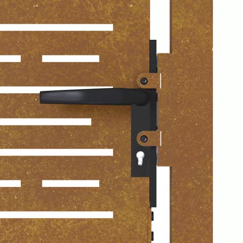  Corten acél kerti kapu 100x200 cm, négyzet alakú kivitelben