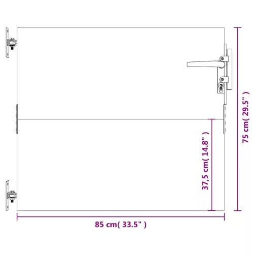  corten acél kerti kapu 85 x 75 cm