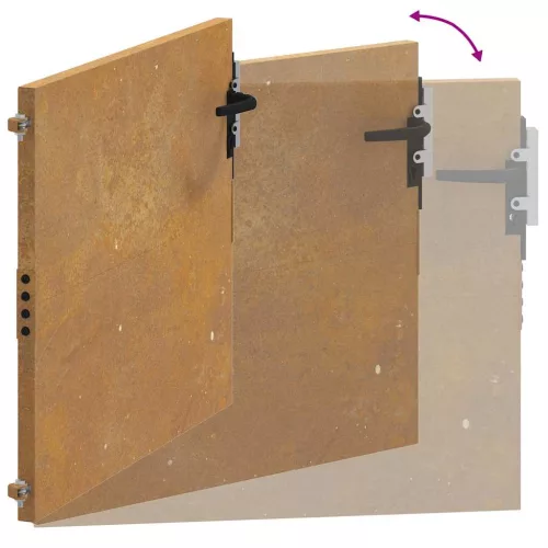  corten acél kerti kapu 105 x 105 cm