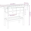  tömör akácfa munkapad fiókokkal és satukkal 124 x 52 x 83 cm