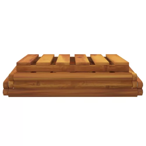  3 szintes barna tömör akácfa összecsukható polc 43 x 31 x 63 cm