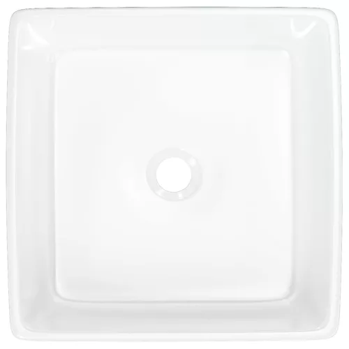  fehér négyzet alakú kerámia mosdókagyló 37x37x13 cm