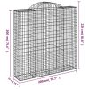  íves horganyzott vas gabion kosár 200x50x200/220 cm