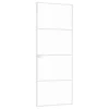  fehér edzett üveg és alumínium vékony beltéri ajtó 76x201,5 cm