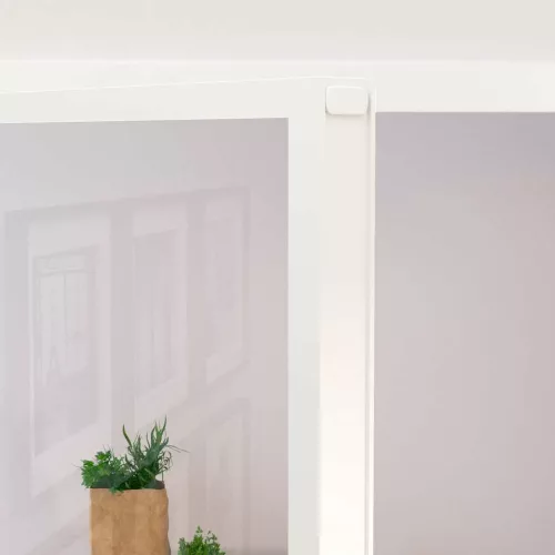  fehér edzett üveg és alumínium vékony beltéri ajtó 76x201,5 cm