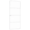  fehér edzett üveg és alumínium vékony beltéri ajtó 83x201,5 cm