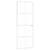  fehér edzett üveg és alumínium vékony beltéri ajtó 76x201,5 cm