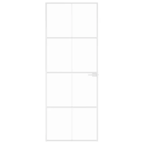  fehér edzett üveg és alumínium vékony beltéri ajtó 76x201,5 cm