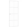 fehér edzett üveg és alumínium vékony beltéri ajtó 76x201,5 cm