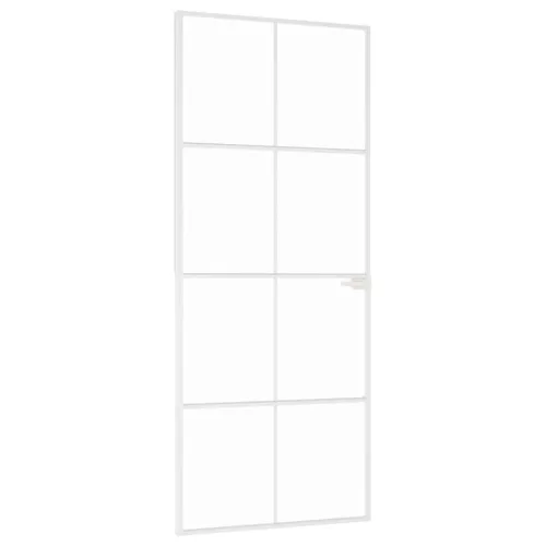  fehér edzett üveg és alumínium vékony beltéri ajtó 83x201,5 cm