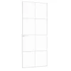  fehér edzett üveg és alumínium vékony beltéri ajtó 83x201,5 cm