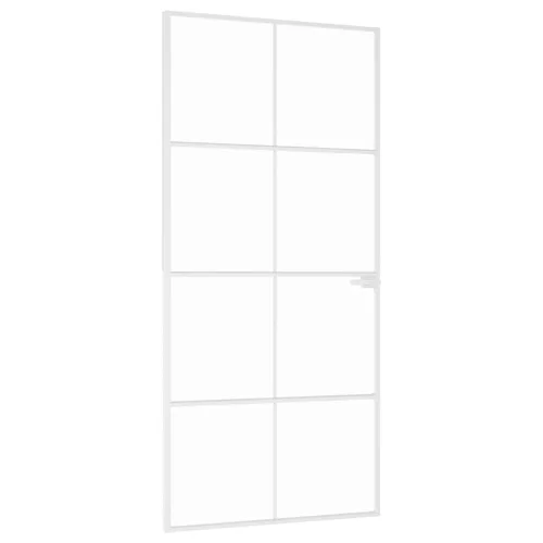  fehér edzett üveg és alumínium vékony beltéri ajtó 93x201,5 cm