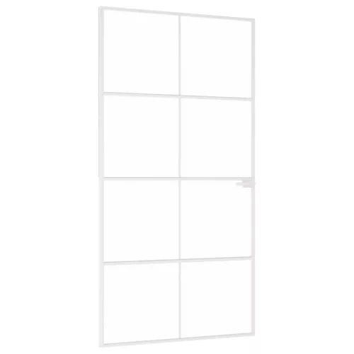  fehér edzett üveg és alumínium vékony beltéri ajtó 102x201,5 cm