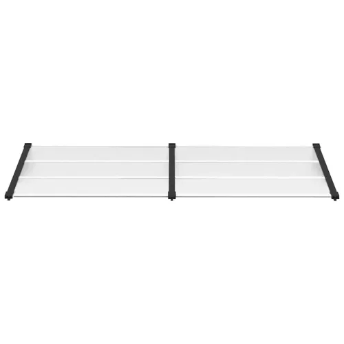  fekete és átlátszó polikarbonát ajtóelőtető 239 x 90 cm