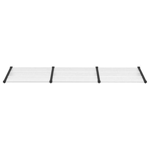  fekete és átlátszó polikarbonát ajtóelőtető 297,5 x 90 cm