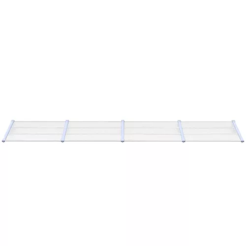  szürke és átlátszó polikarbonát ajtóelőtető 396 x 90 cm