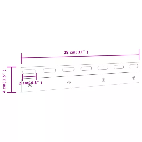  4 db ezüst rozsdamentes acél összekötő lemez 28 cm