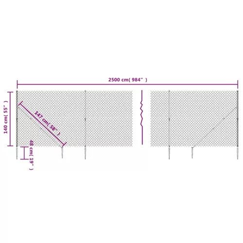  zöld drótkerítés cövekekkel 1,4 x 25 m