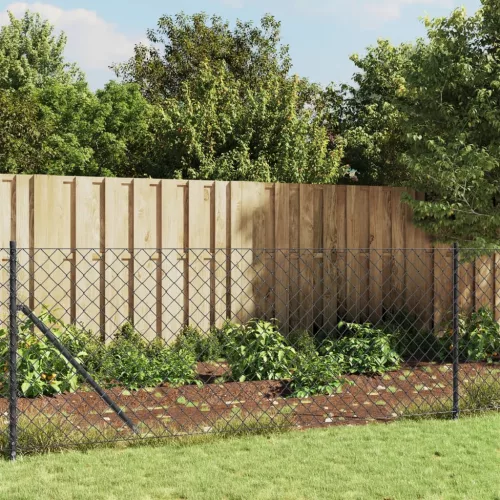  antracitszürke drótkerítés cövekekkel 0,8 x 25 m