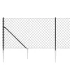  antracitszürke drótkerítés cövekekkel 0,8 x 25 m