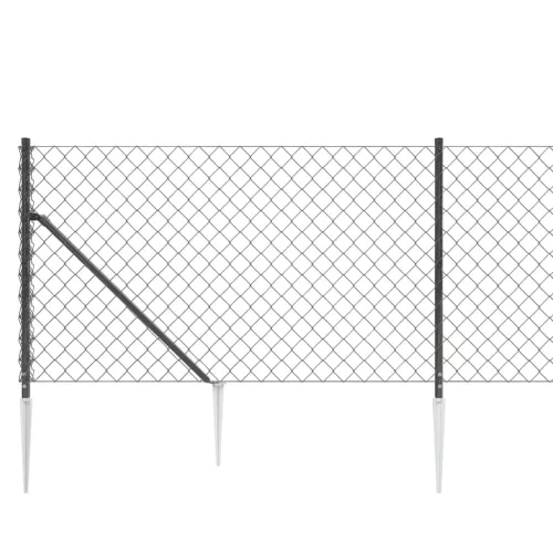  antracitszürke drótkerítés cövekekkel 0,8 x 25 m