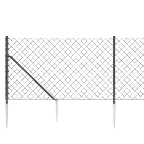  antracitszürke drótkerítés cövekekkel 1 x 25 m