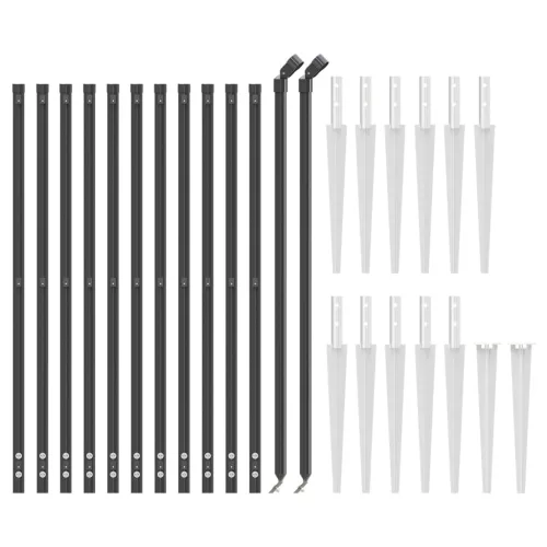  antracitszürke drótkerítés cövekekkel 1,1 x 25 m