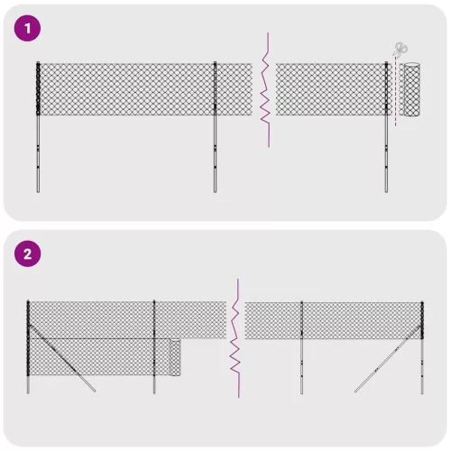  antracitszürke drótkerítés cövekekkel 1,6 x 25 m